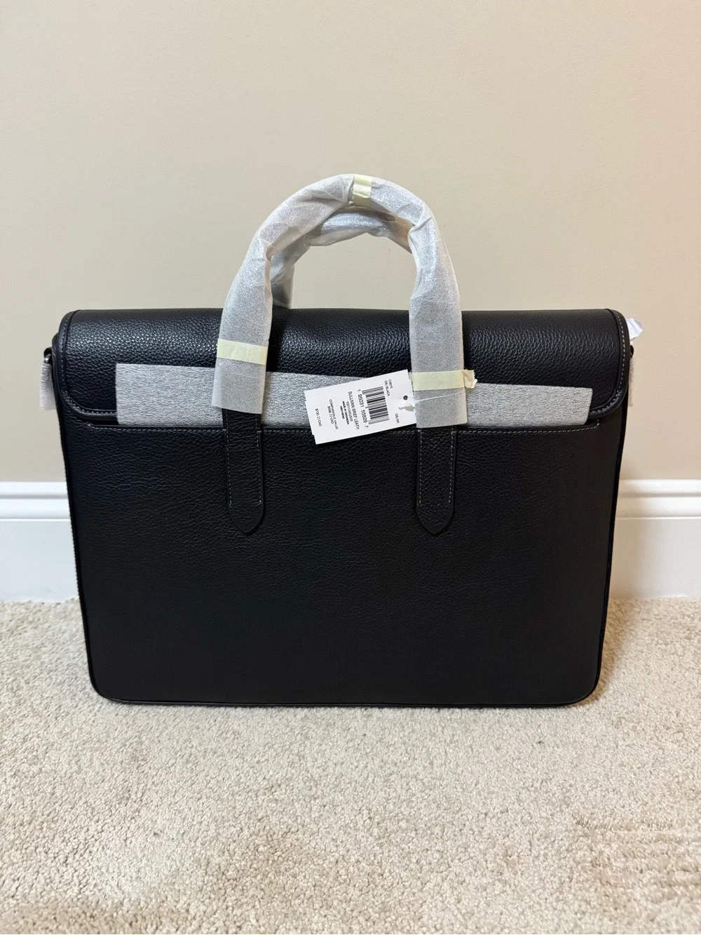 Coach Sullivan Black Pebbled Leather Briefcase